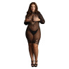 Le Désir Robe sexy Grande Taille LONG SLEEVE Noire